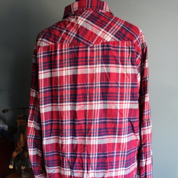 Bea Plaid Long Sleeve Snap Front Shirt ~XXL - Picture 6 of 8